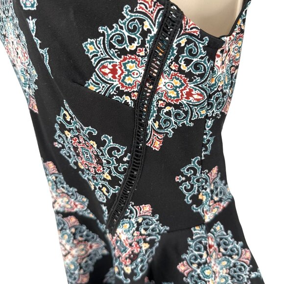 Mossimo Womens Black Medallion Print Back Zipper Fit & Flare Dress Size S - Picture 5 of 9